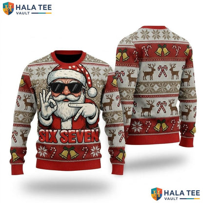 Six Seven Meme Ugly Christmas Sweater Funny Cool Santa Holiday Top