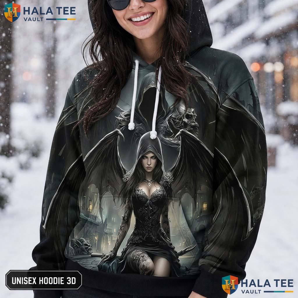 Skeletal Wolf Grim Reaper 3D Printed Hoodie Retro Gothic Graphic Casual Wear
