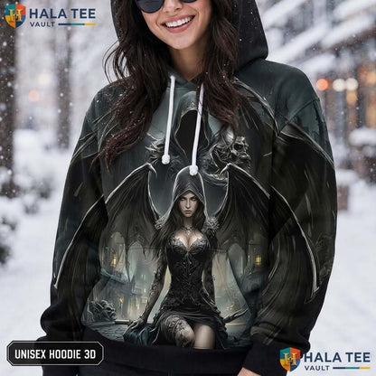 Skeletal Wolf Grim Reaper 3D Printed Hoodie Retro Gothic Graphic Casual Wear