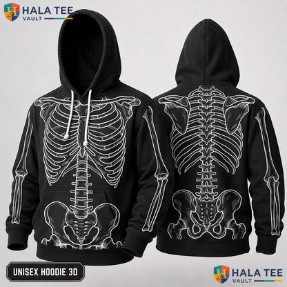 Skeleton 3D Hoodie Edgy Graphic Apparel Alternative Fashion Lover