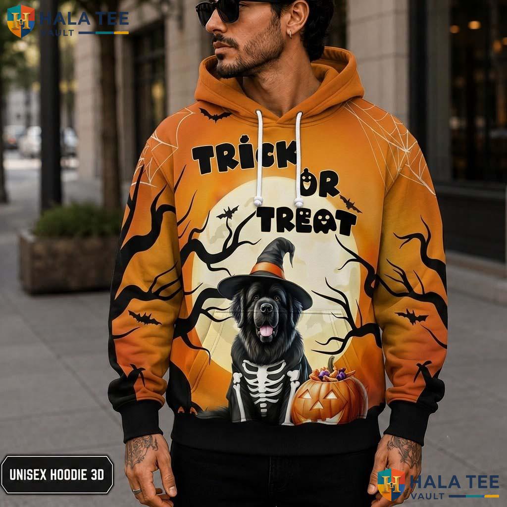 Skeleton Dog Lover 3D Printed Hoodie Cute Trick Or Treat Pumpkin Bat Halloween