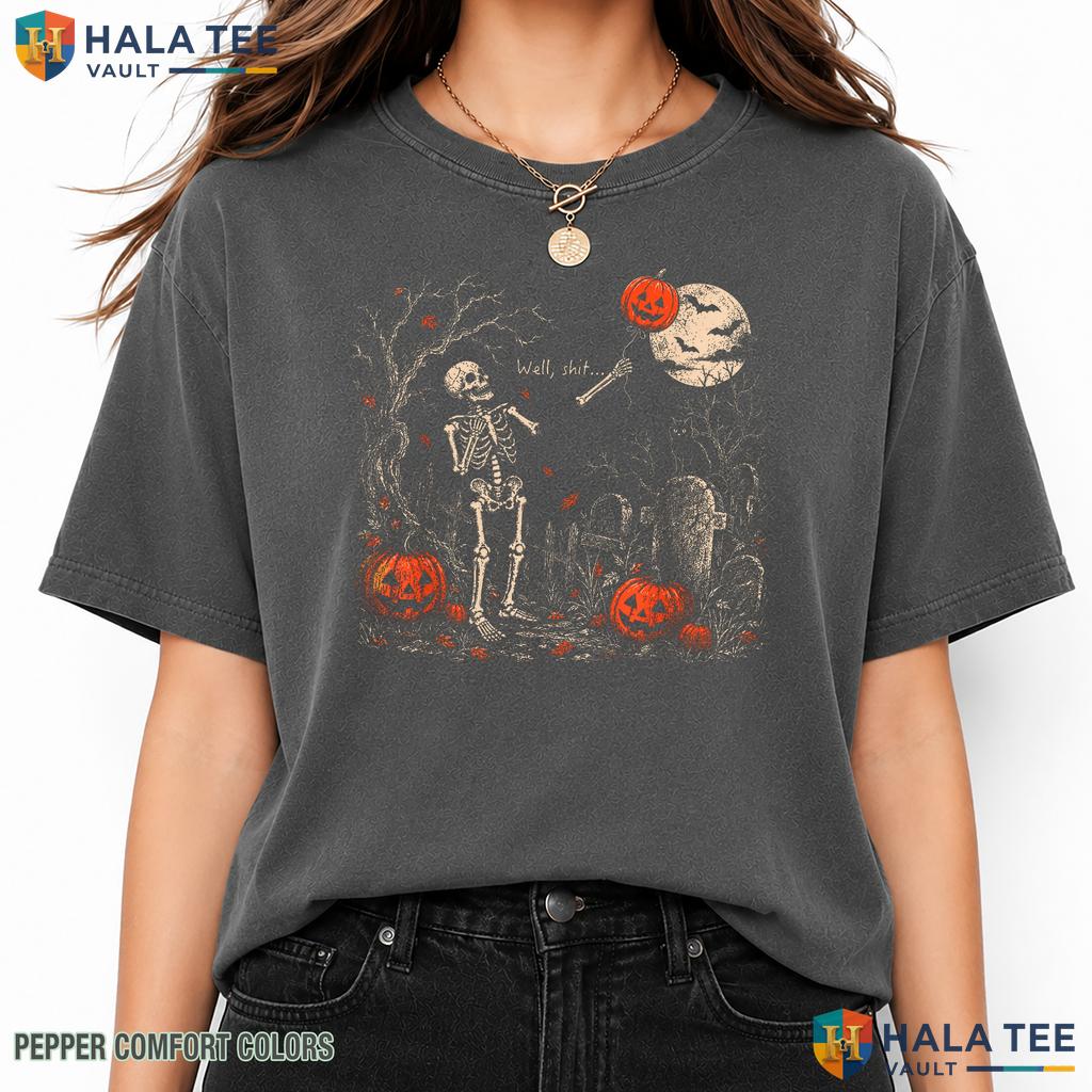 Skeleton Lost Balloon Shit Garment-Dyed T-Shirt Funny Saying Quote