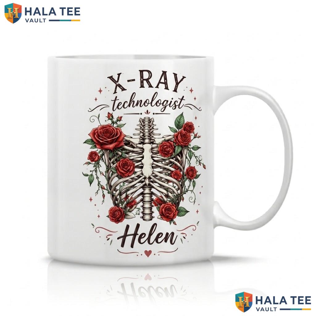 Skeleton Technologist Halloween Mug Custom Name Spooky Skull Ceramic Cup