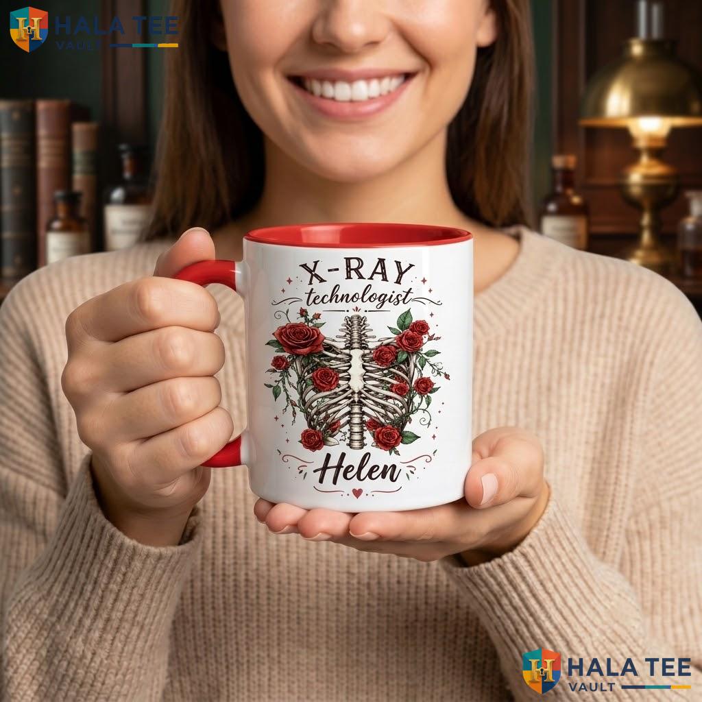 Skeleton Technologist Halloween Mug Custom Name Spooky Skull Ceramic Camping Mug