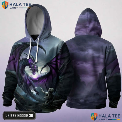 Skull Dragon 3D Graphic Hoodie Men Women Novelty Pullover Sweatshirt