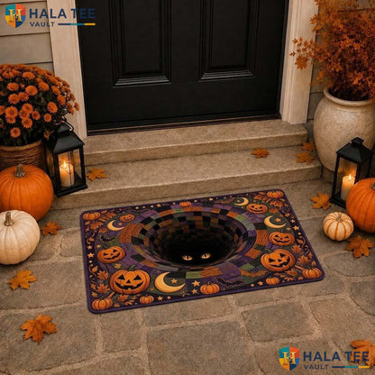 Skull Vortex 3D Halloween Doormat Horror Skeleton Optical Illusion Mat