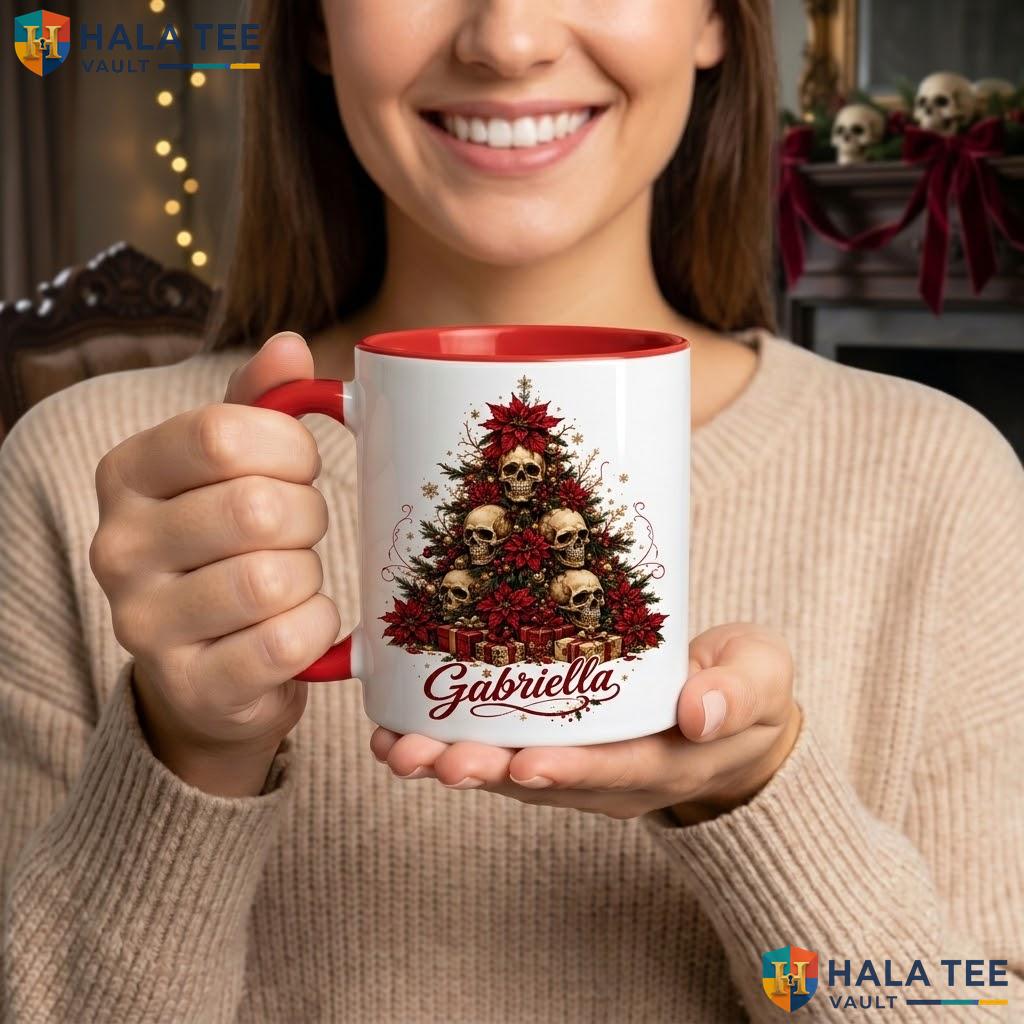 Skulls Spooky Tree Halloween Mug Custom Name Gothic Custom Ceramic Coffee Camping Mug