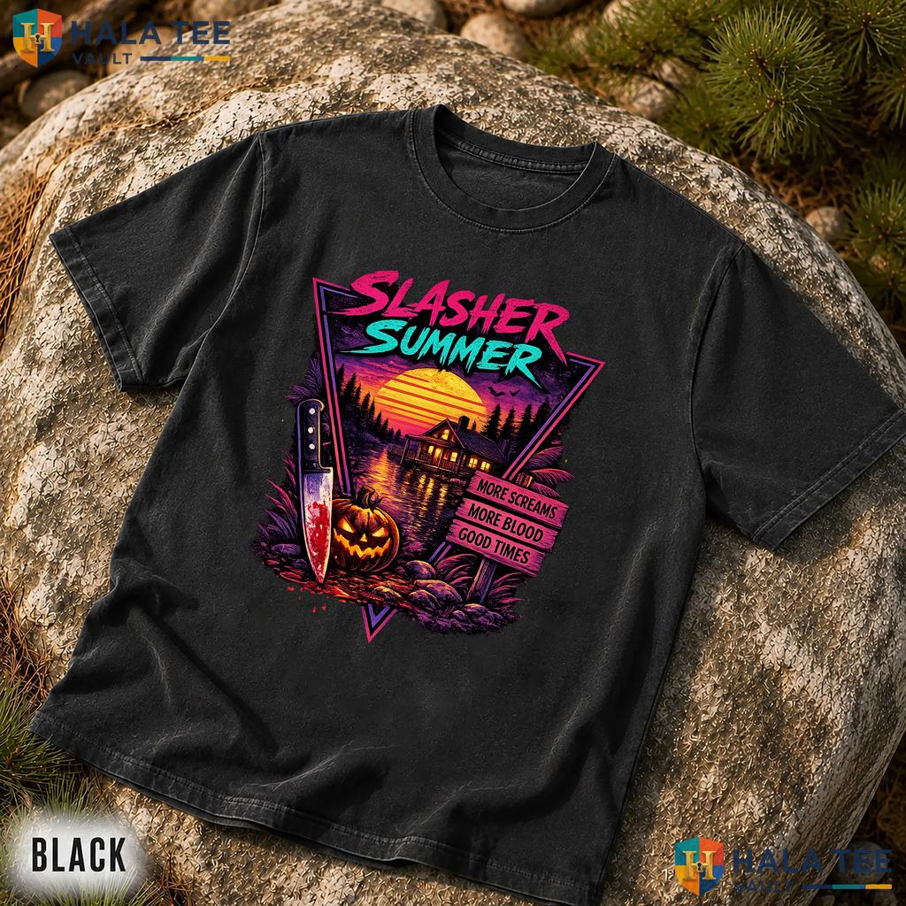 Slasher Summerween Comfort Colors T Shirt Retro 80s Horror Camp Graphic Top