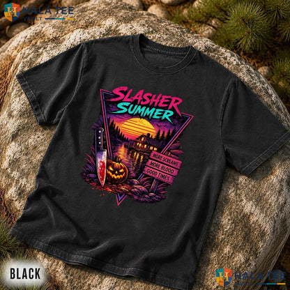 Slasher Summerween Comfort Colors T Shirt Retro 80s Horror Camp Graphic Top