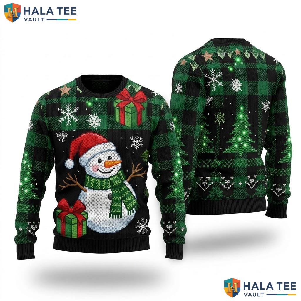 Snowman Festive Long Sleeve Ugly Sweater Joyful Christmas Womens Apparel