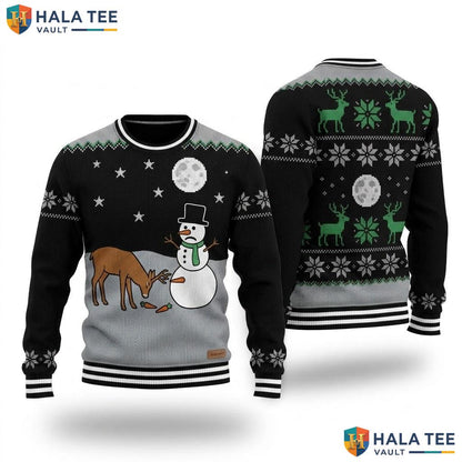 Snowman Reindeer Funny Ugly Xmas Sweater Christmas Mens Graphic Top
