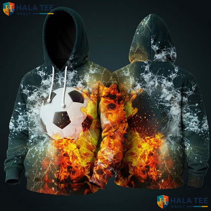 Soccer Ball Kids 3D Hoodie Warm Thick Sweatshirt For Boys Girls Top