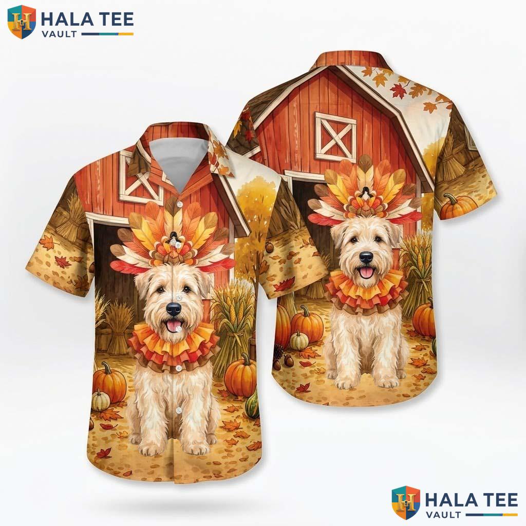 Soft Coated Wheaten Thanksgiving Hawaiian Shirt Turkey Costume Mens