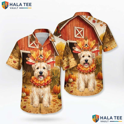 Soft Coated Wheaten Thanksgiving Hawaiian Shirt Turkey Costume Mens