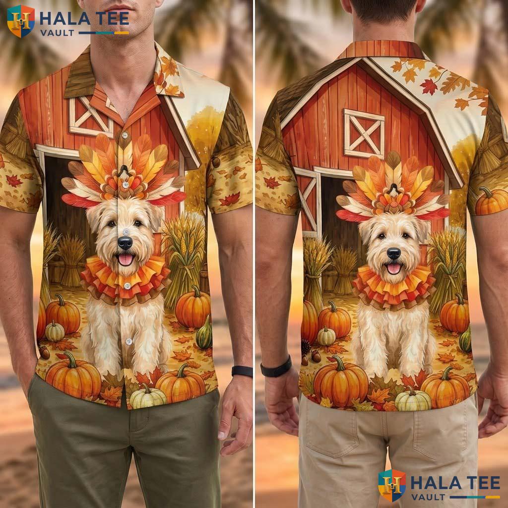 Soft Coated Wheaten Thanksgiving Tropical Shirt Turkey Costume Mens