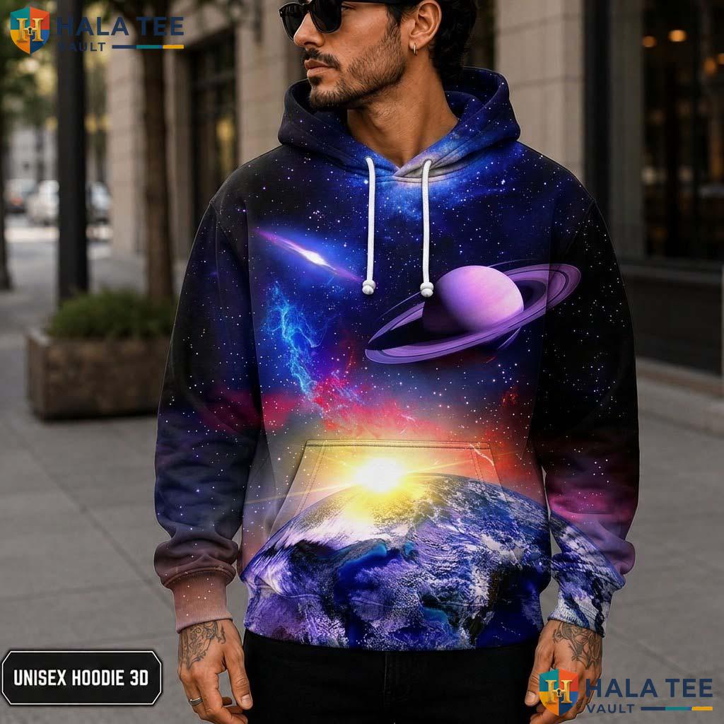 Space Planet Realistic Hoodie Men Women 3D Graphic Novelty Pullover Top 3D Printed Hoodie