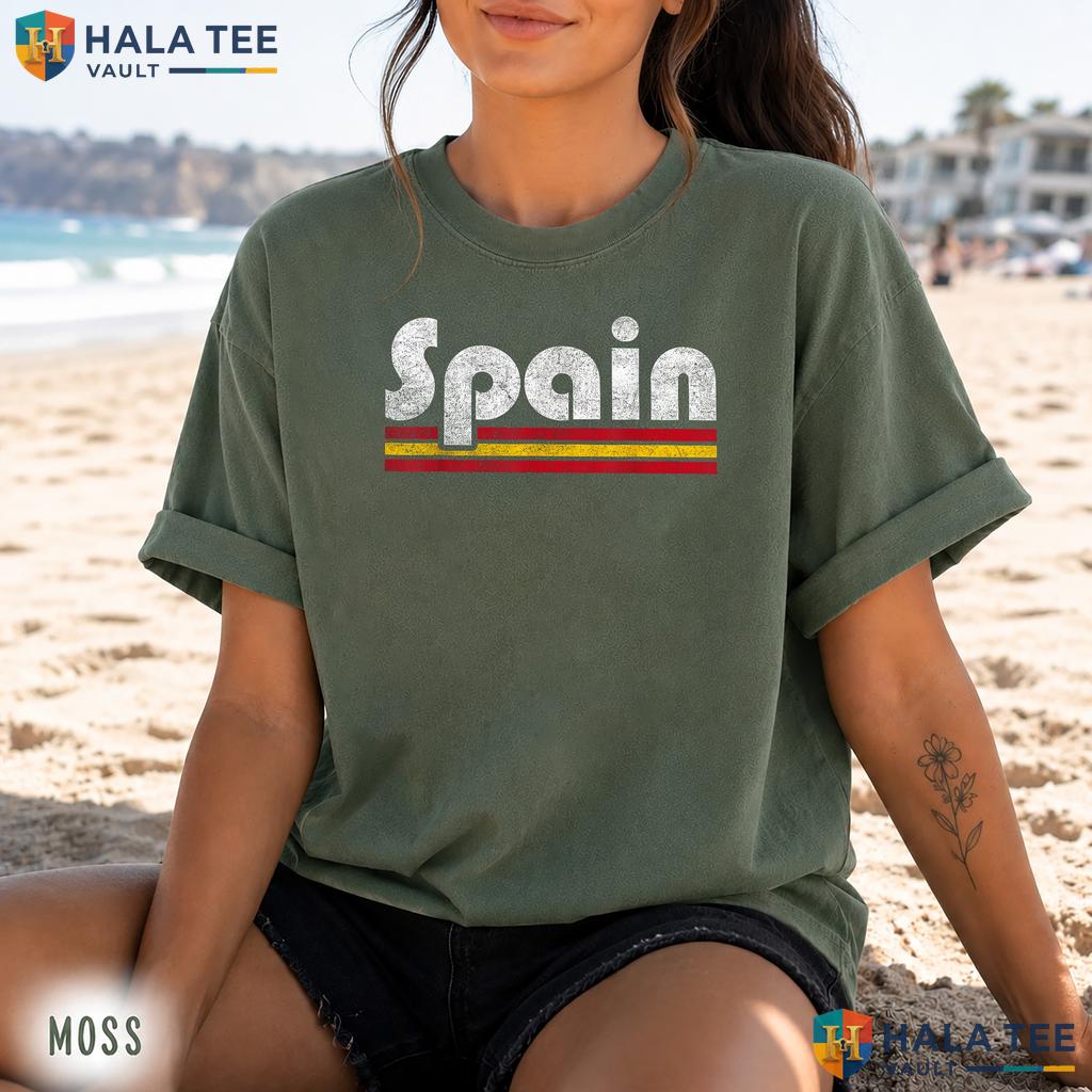 Spanish Soccer Fan Retro Retro Style T-Shirt Spain Flag Sports Apparel