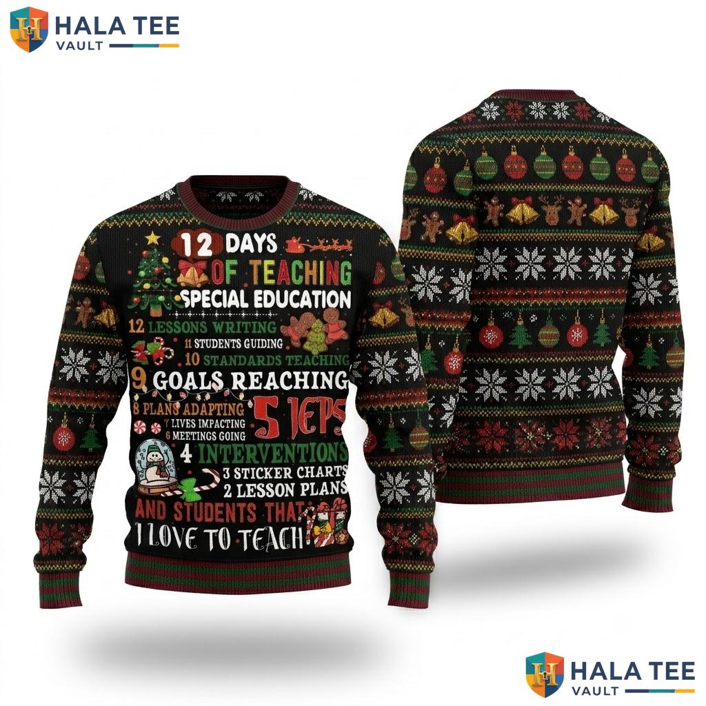 SPED Special Education Ugly Christmas Sweater Teacher Holiday Top