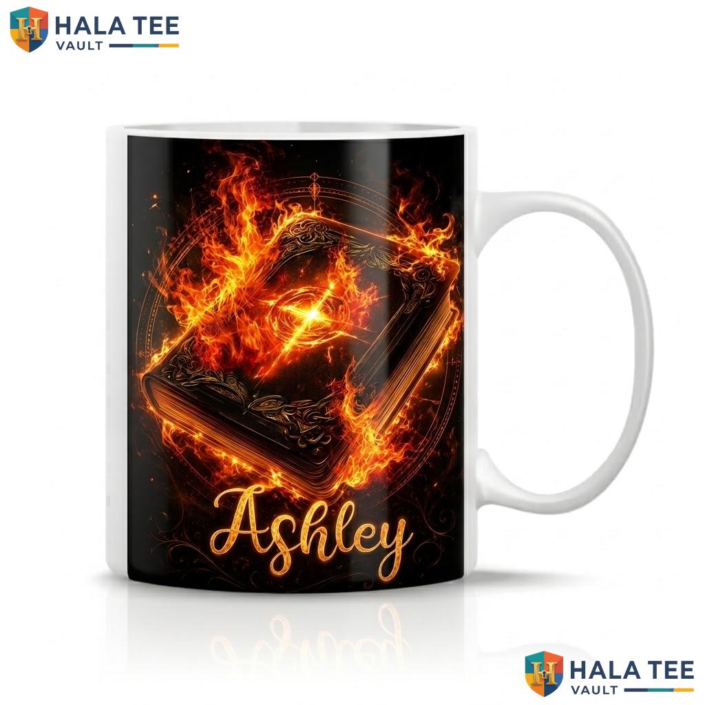 Spellbook Fantasy Custom Ceramic Mug Wizard Hat Halloween Coffee Cup
