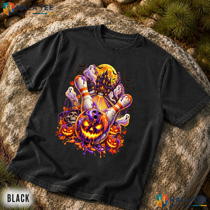 Spooky Bowling Ball Pumpkin Comfort Colors Shirt Drip Ghost Haunted