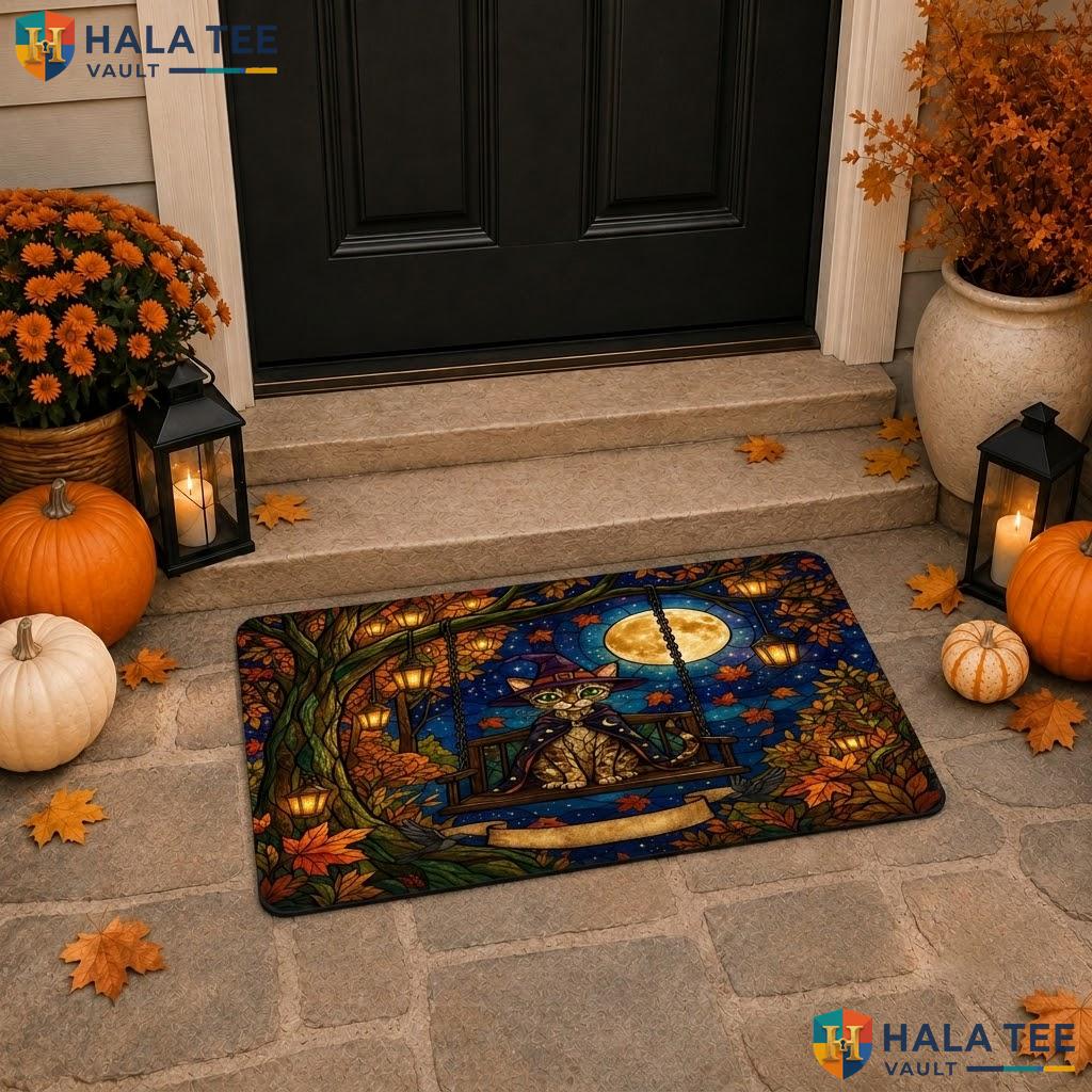 Spooky Devon Rexs Halloween Doormat Holiday Forest Non Slip Entry Porch Rug