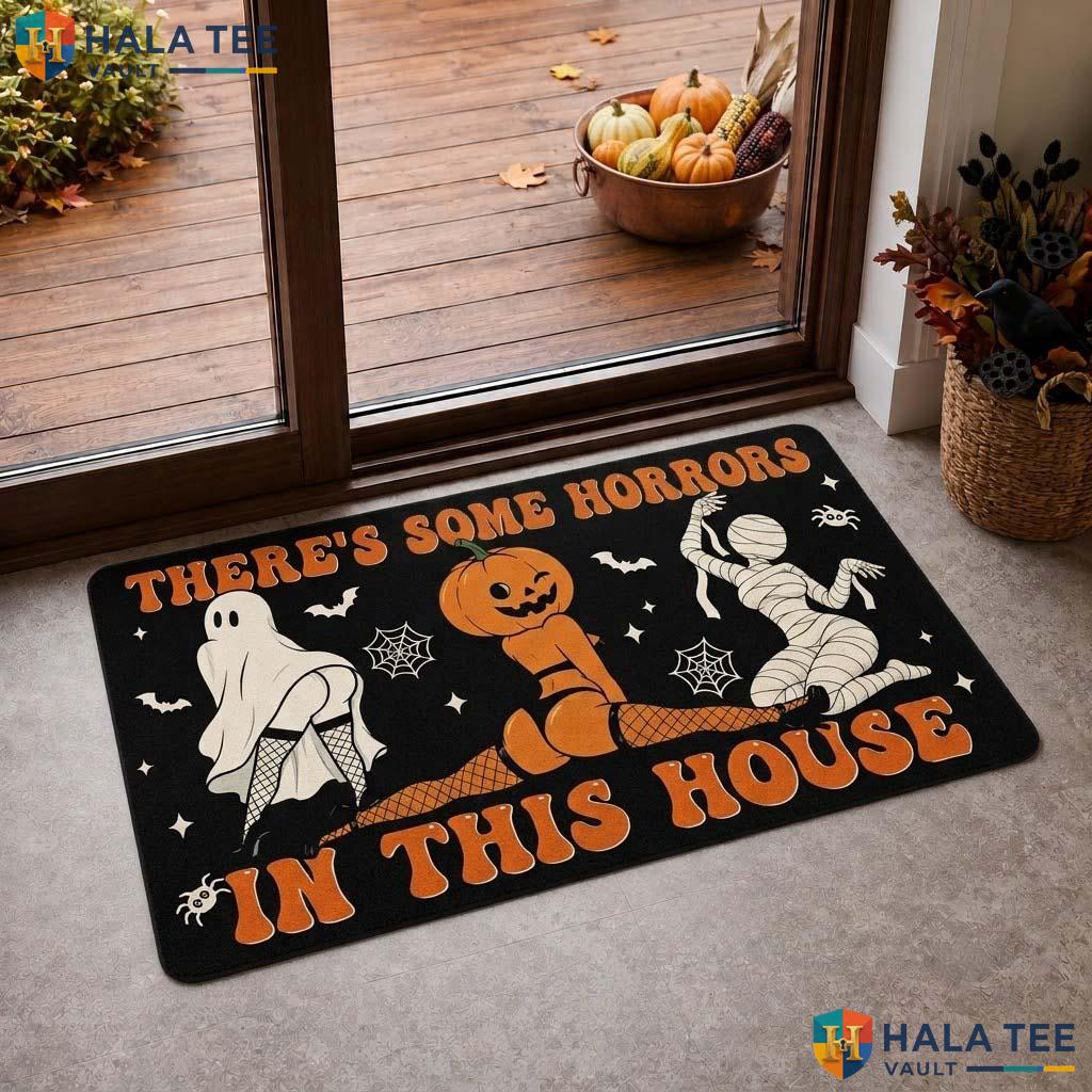 Spooky Dog Halloween Doormat Funny Ghost Pumpkin Welcome Entrance Rug