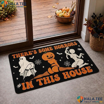 Spooky Dog Halloween Doormat Funny Ghost Pumpkin Welcome Entrance Rug