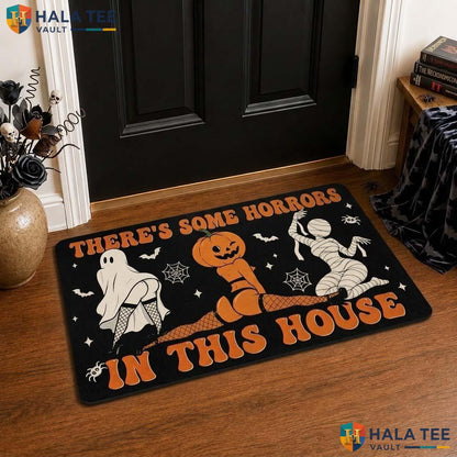 Spooky Dog Halloween Front door mat Funny Ghost Pumpkin Welcome Entrance Rug