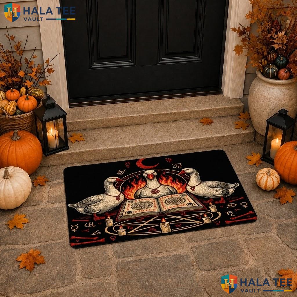 Spooky Goose Halloween Doormat Holiday Witchy Non Slip Welcome Floor Rug
