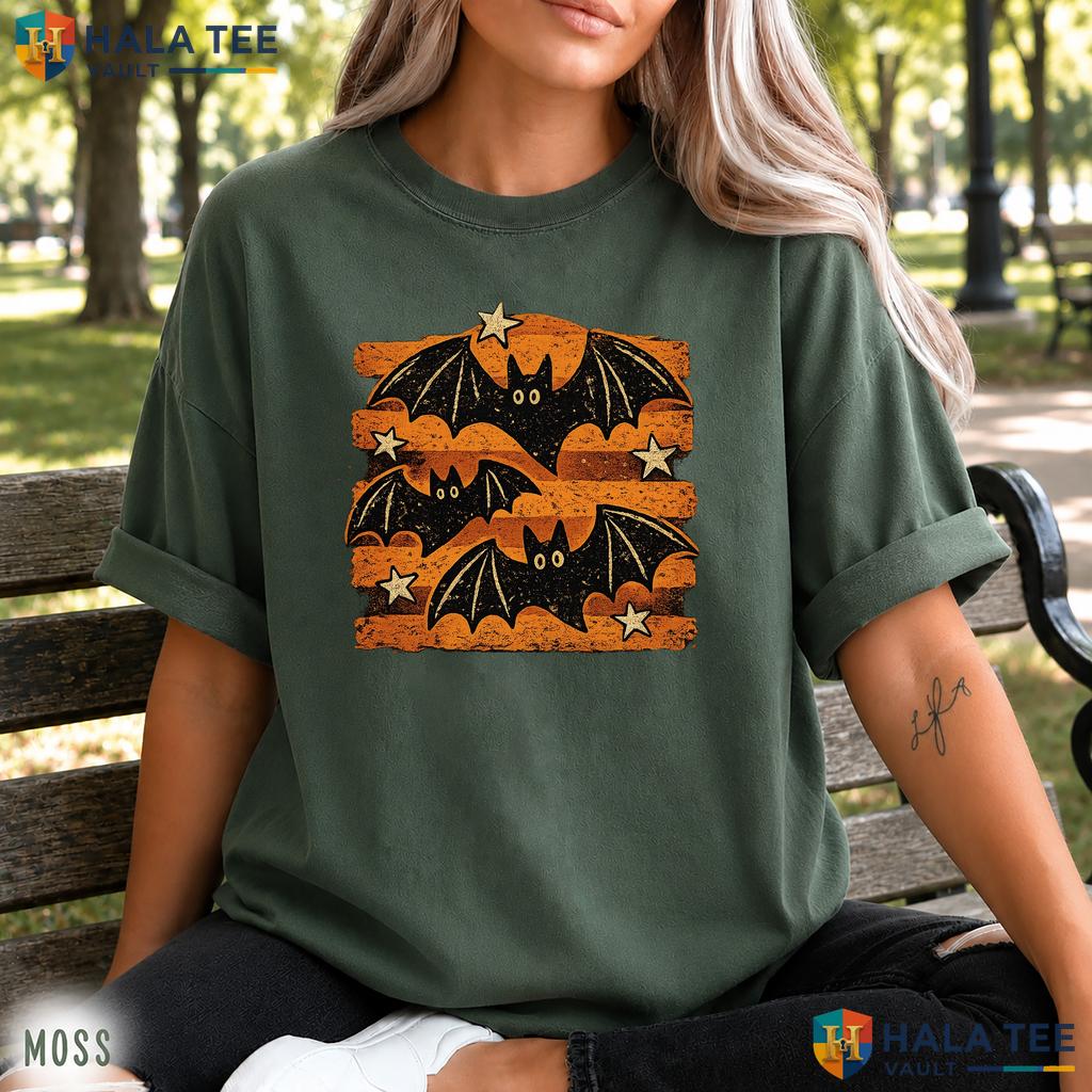 Spooky Halloween Bats Comfort Colors T Shirt Trick Or Treat Seasonal Apparel