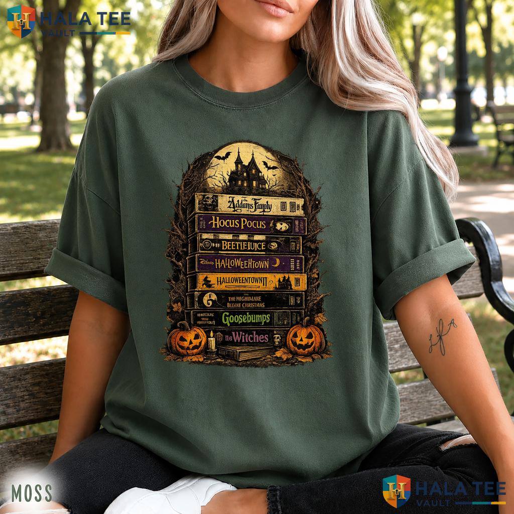 Spooky Halloween Movies Comfort Colors T Shirt Witchy Horror Lover Fall Top Vintage Washed Tee