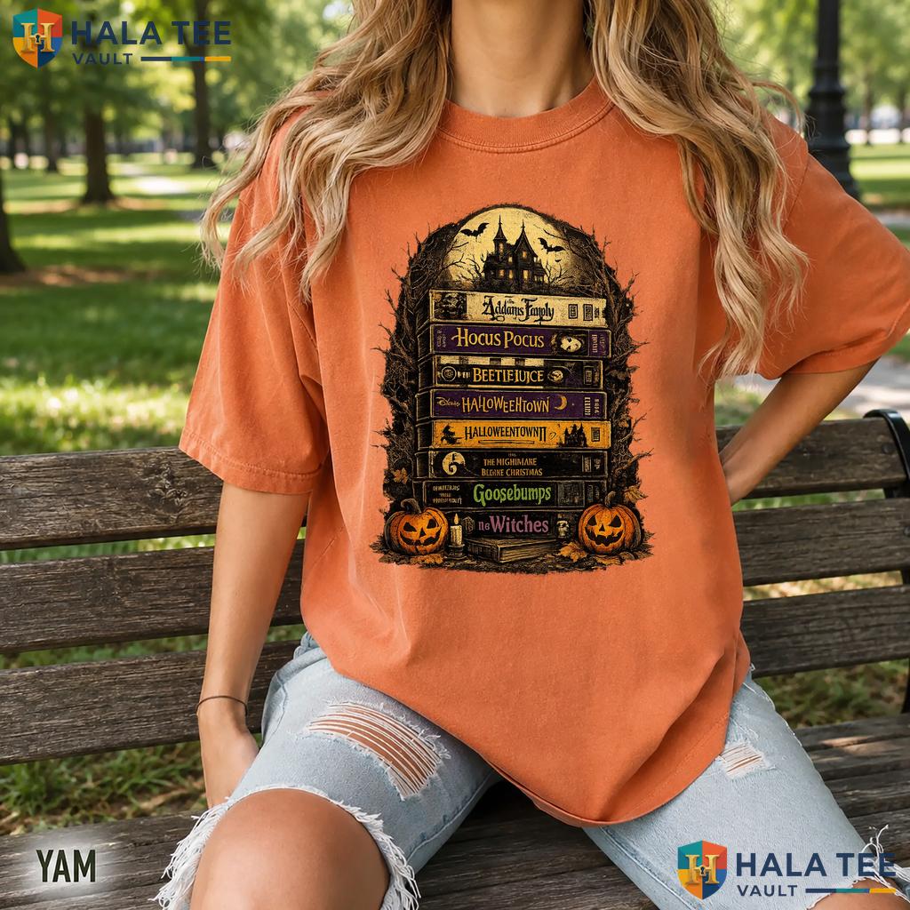 Spooky Halloween Movies Comfort Colors T Shirt Witchy Horror Lover Fall Top Relaxed Fit Tee