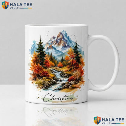 Spooky Mountain Halloween Mug Personalized Creepy Tree Ceramic Cup