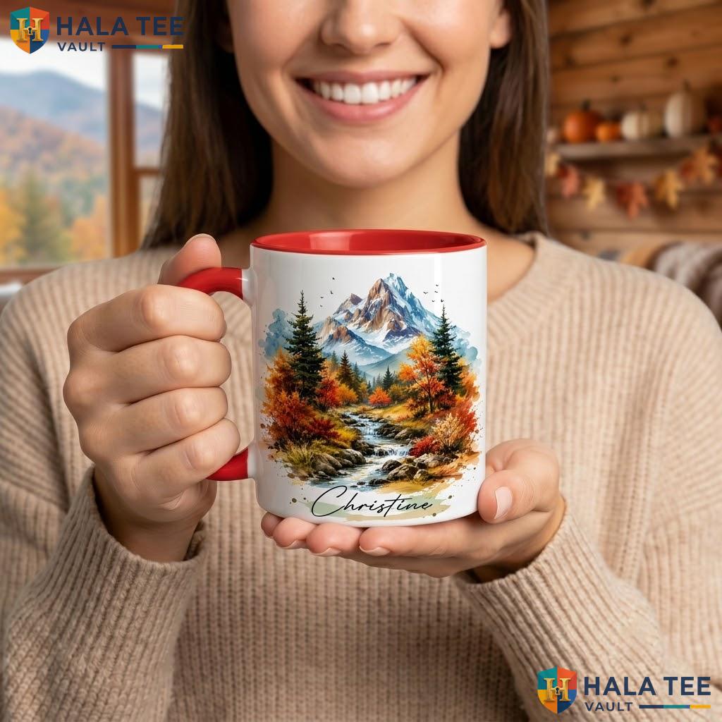 Spooky Mountain Halloween Mug Personalized Creepy Tree Ceramic Camping Mug