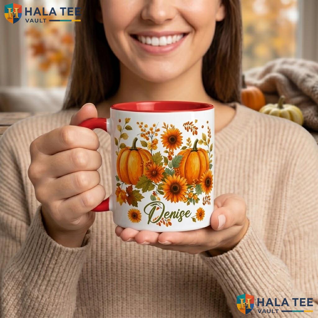 Spooky Pumpkin Pattern Ceramic Mug Custom Name Halloween Tree Coffee Camping Mug