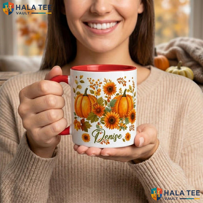 Spooky Pumpkin Pattern Ceramic Mug Custom Name Halloween Tree Coffee Camping Mug