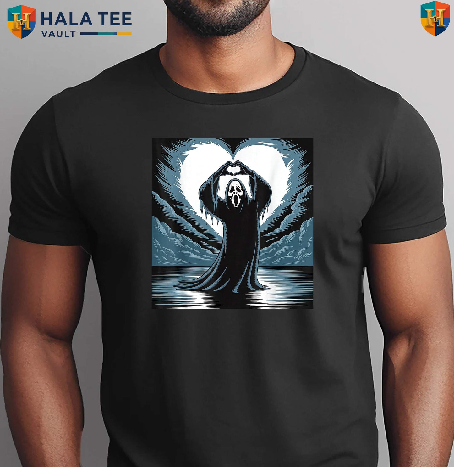 Spooky Season Ghost Horror Shirt Funny Scary Face Halloween Graphic Apparel