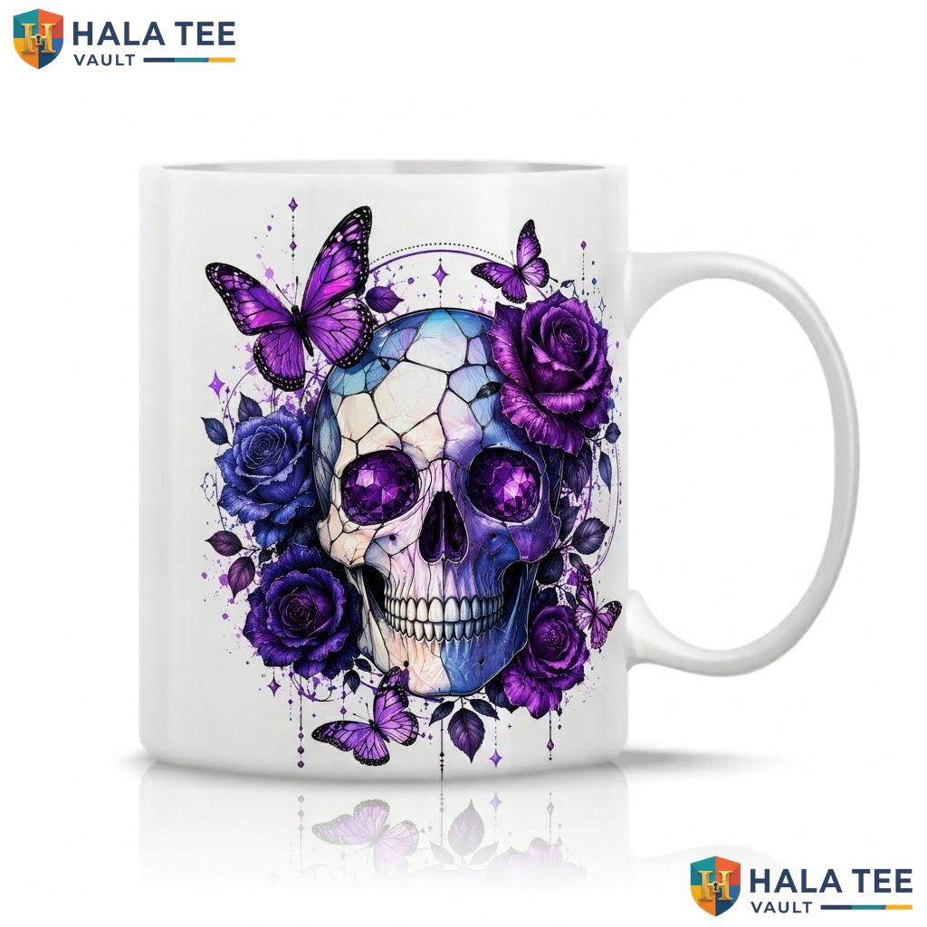 Spooky Spellbook Skull Halloween Mug Personalized Name Witch Ceramic Cup