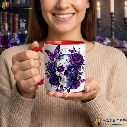 Spooky Spellbook Skull Halloween Mug Personalized Name Witch Ceramic Camping Mug