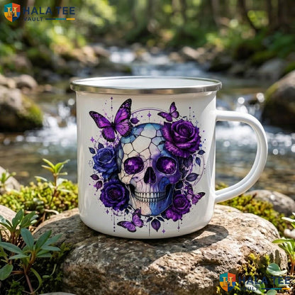 Spooky Spellbook Skull Halloween Mug Personalized Name Witch Ceramic Accent Mug
