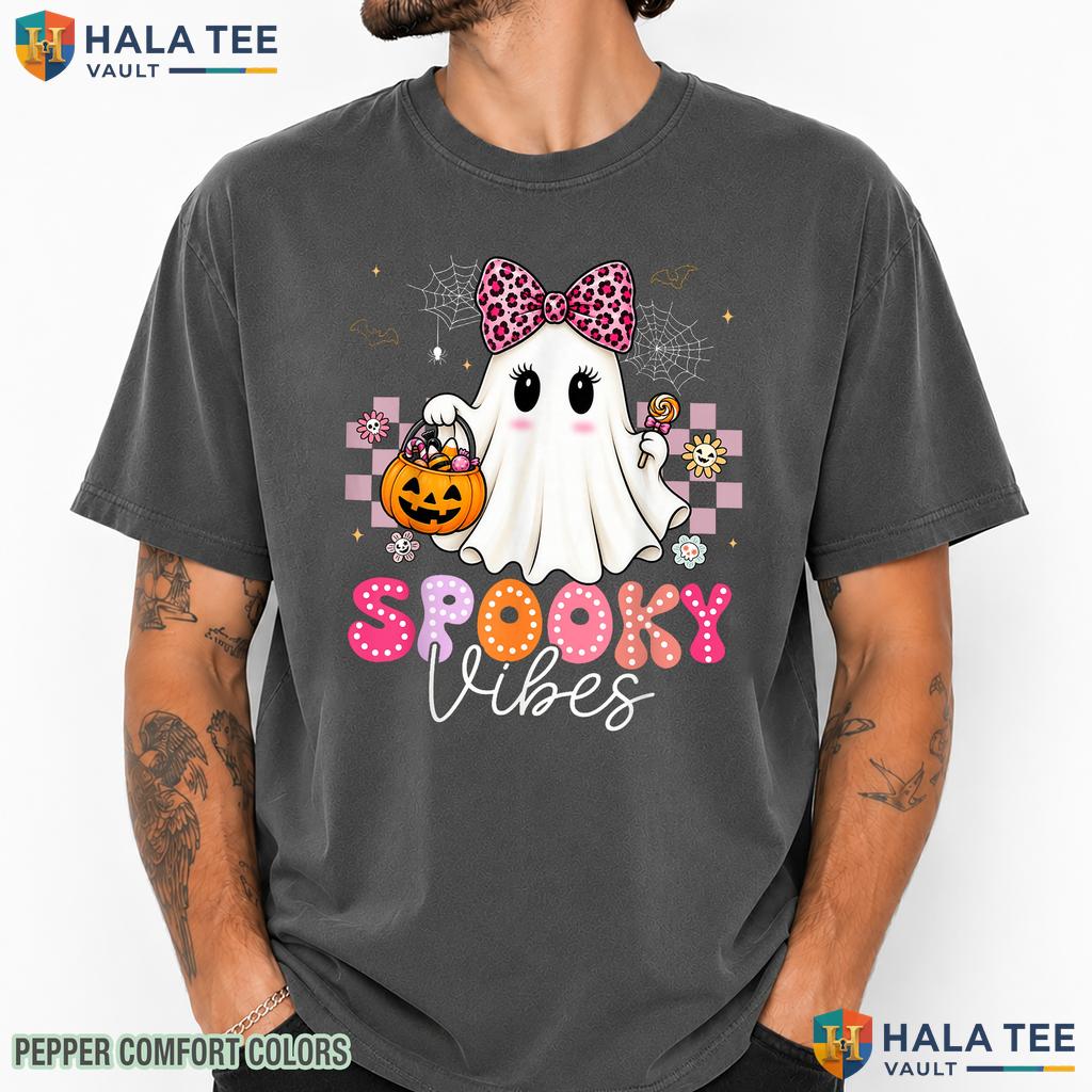 Spooky Vibes Ghost Costumes Comfort Colors T-Shirt Groovy Halloween