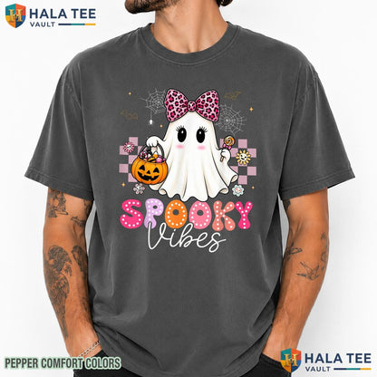 Spooky Vibes Ghost Costumes Comfort Colors T-Shirt Groovy Halloween