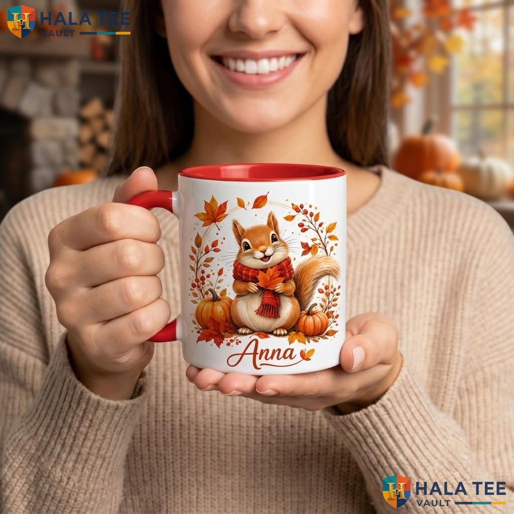 Squirrel Spooky Ghost Halloween Cup Personalized Trick Or Treat Ceramic Mug
