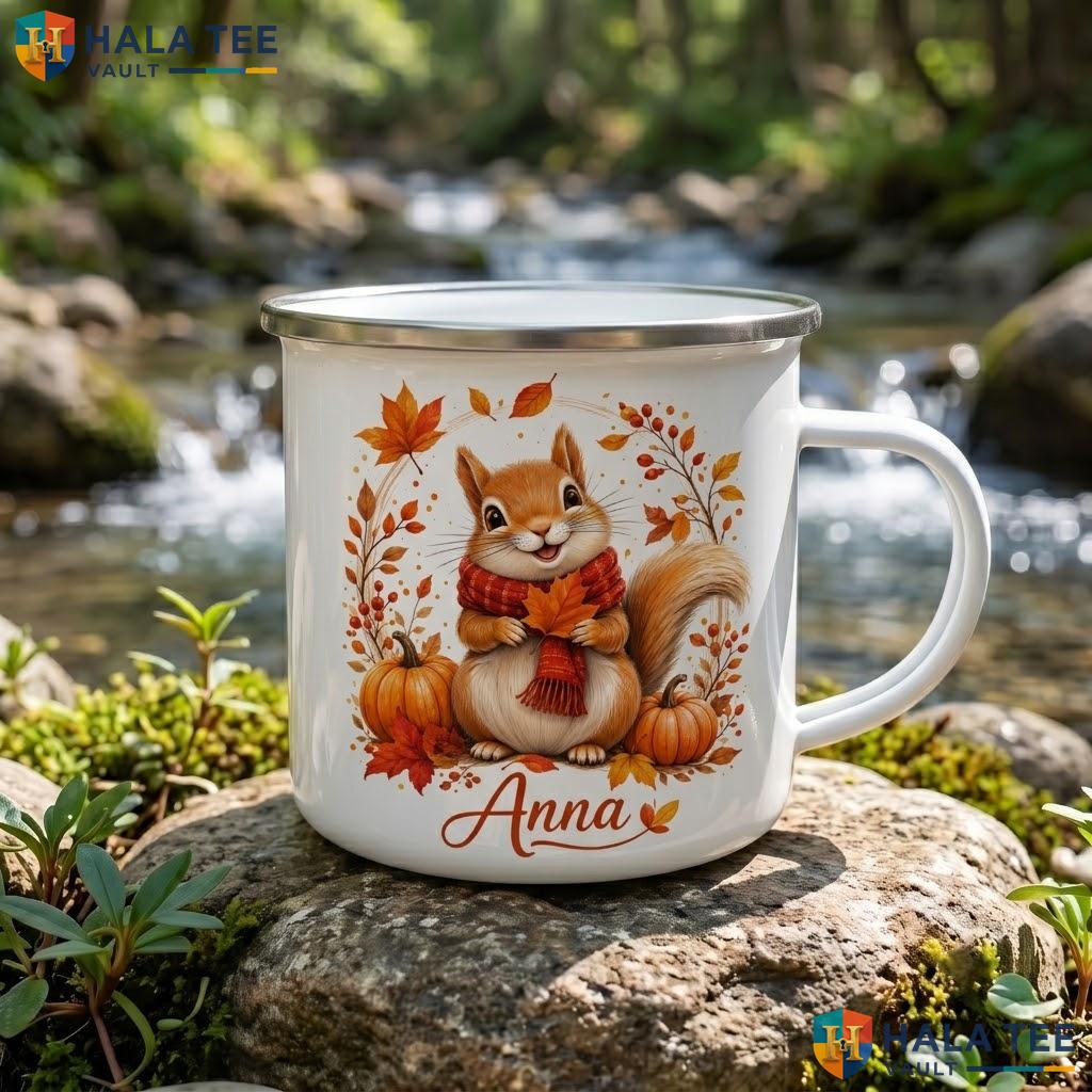 Squirrel Spooky Ghost Halloween Camping Mug Personalized Trick Or Treat Ceramic Mug