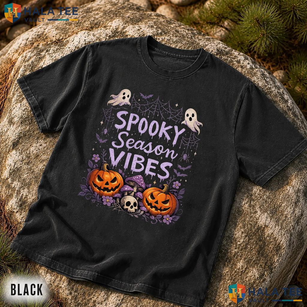 Striped Spooky Season Comfort Colors T Shirt Cute Retro Halloween Apparel
