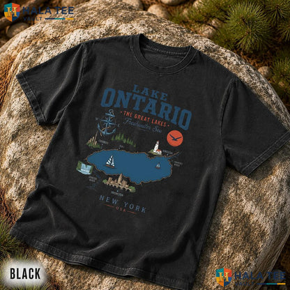 Subtle Satire Garment-Dyed T-Shirt Lake Ontario Great Lakes Humor Tee