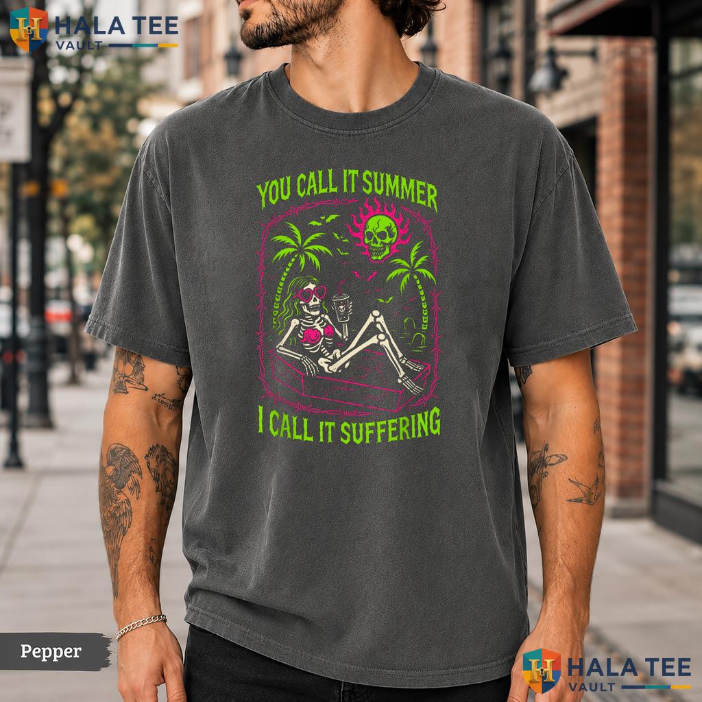 Summer Suffering Coffin Comfort Colors T-Shirt Funny Skeleton Goth Apparel