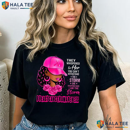 Survivor Pink Ribbon Storm TShirt Breast Cancer Awareness Apparel Top Adult