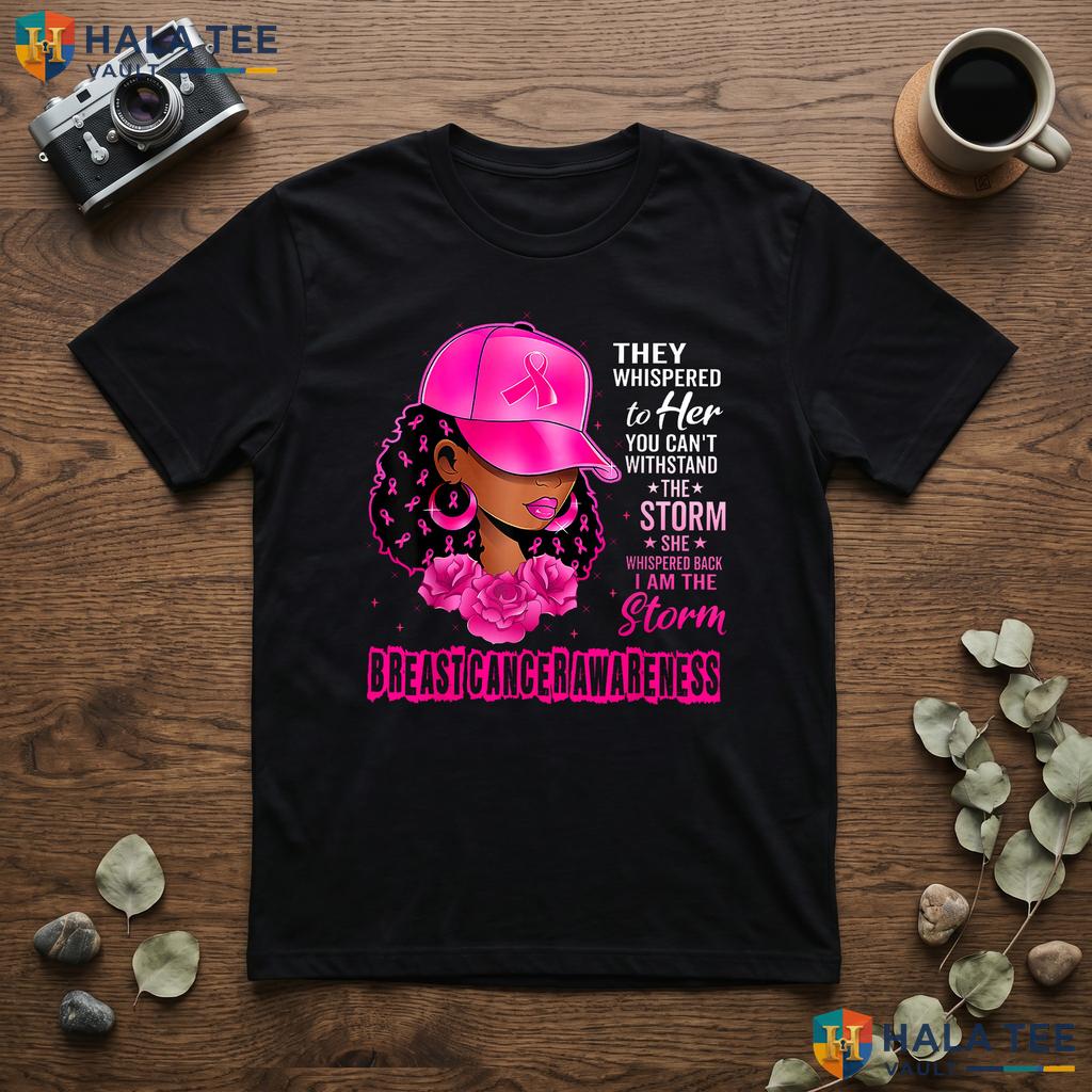 Survivor Pink Ribbon Storm TShirt Breast Cancer Awareness Apparel Top Adult