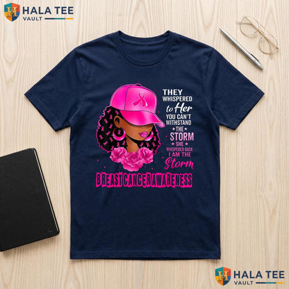 Survivor Pink Ribbon Storm TShirt Breast Cancer Awareness Apparel Top Adult